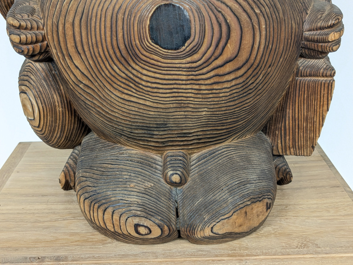 Tanuki - Yakisugi Flamed Wood - Circa 1960-70 #943-photo-4