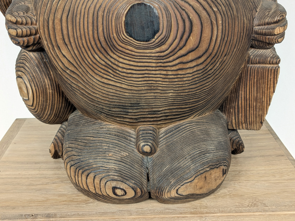 Tanuki - Yakisugi Flamed Wood - Circa 1960-70 #943-photo-3