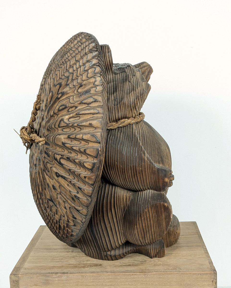 Tanuki - Yakisugi Flamed Wood - Circa 1960-70 #943-photo-6