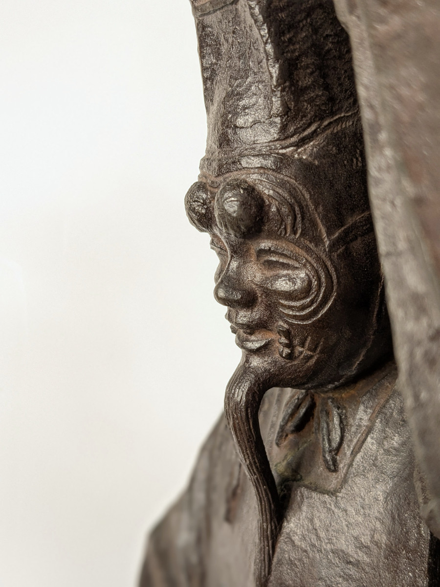 Noh Theatre Dancer, Bronze By Fubo Takeuchi Circa 1930-50 #545-photo-3