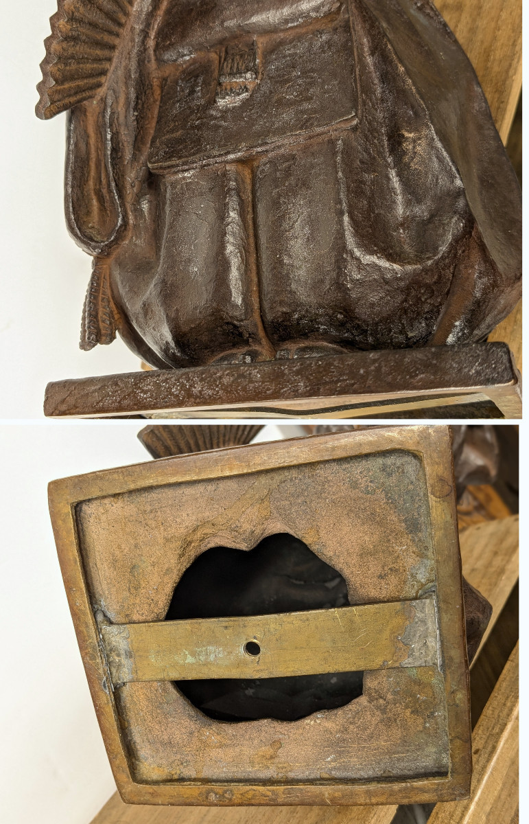 Noh Theatre Dancer, Bronze By Fubo Takeuchi Circa 1930-50 #545-photo-8