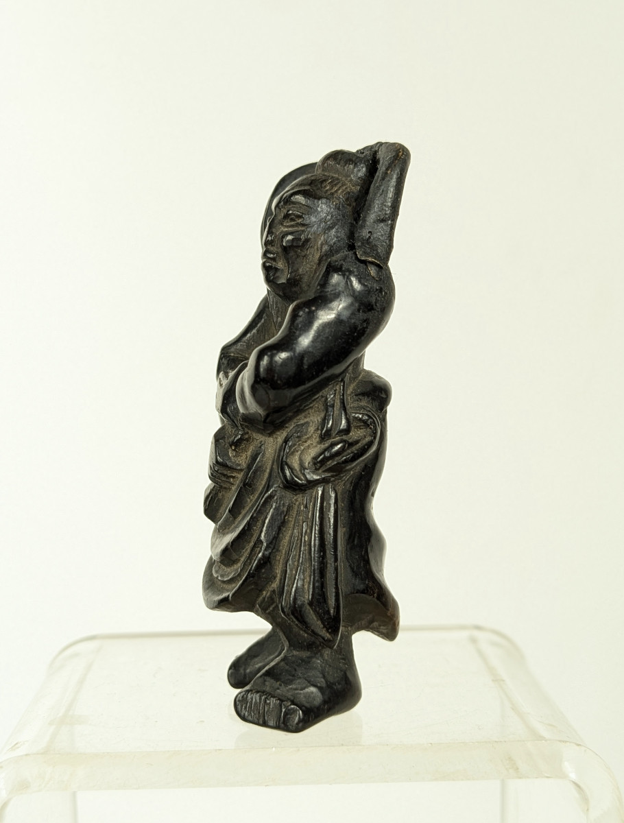 Netske With Monk Motif - Late 19th Century Wood-photo-3