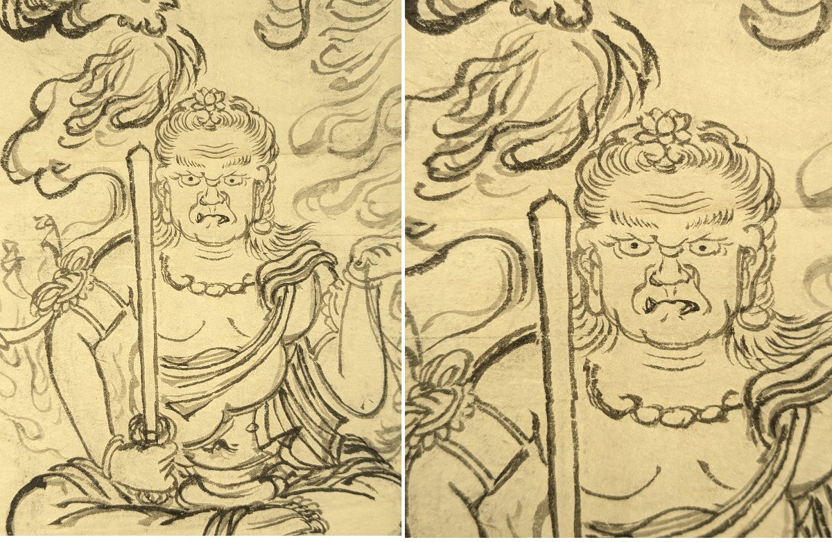 Set Of 5 Drawings On Silk Paper - Japan Circa 1900-photo-6