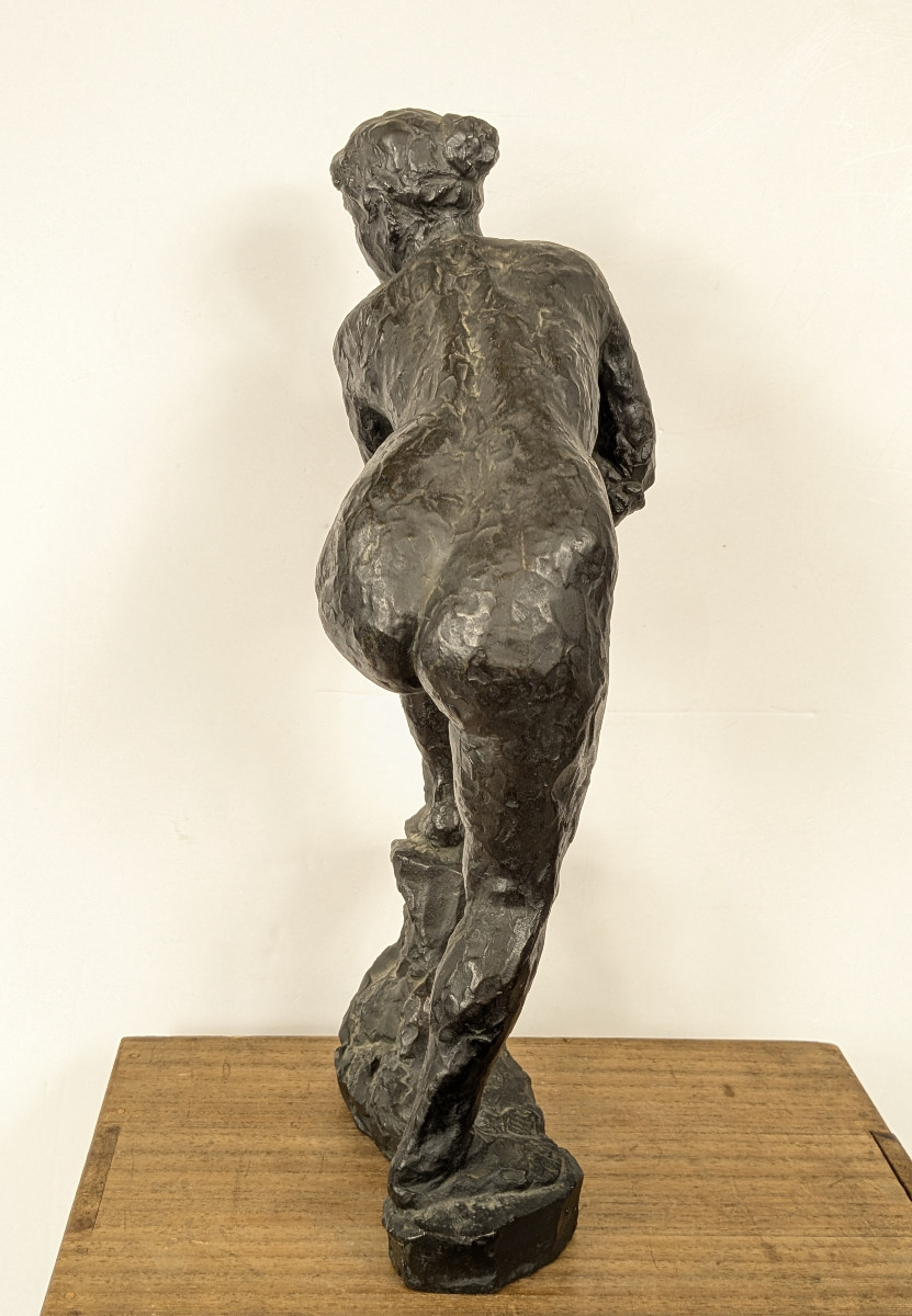 Nude Reclining On Her Elbow - Takashi Mine 1913-2003 Japan - Bronze 1953 #618-photo-5