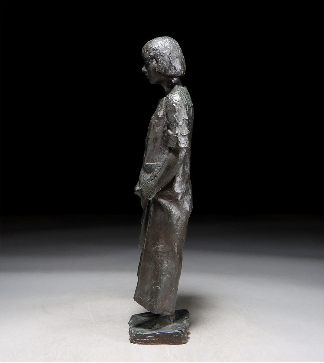 Young Girl In A Tunic - Bronze Circa 1970-80 #39-photo-3