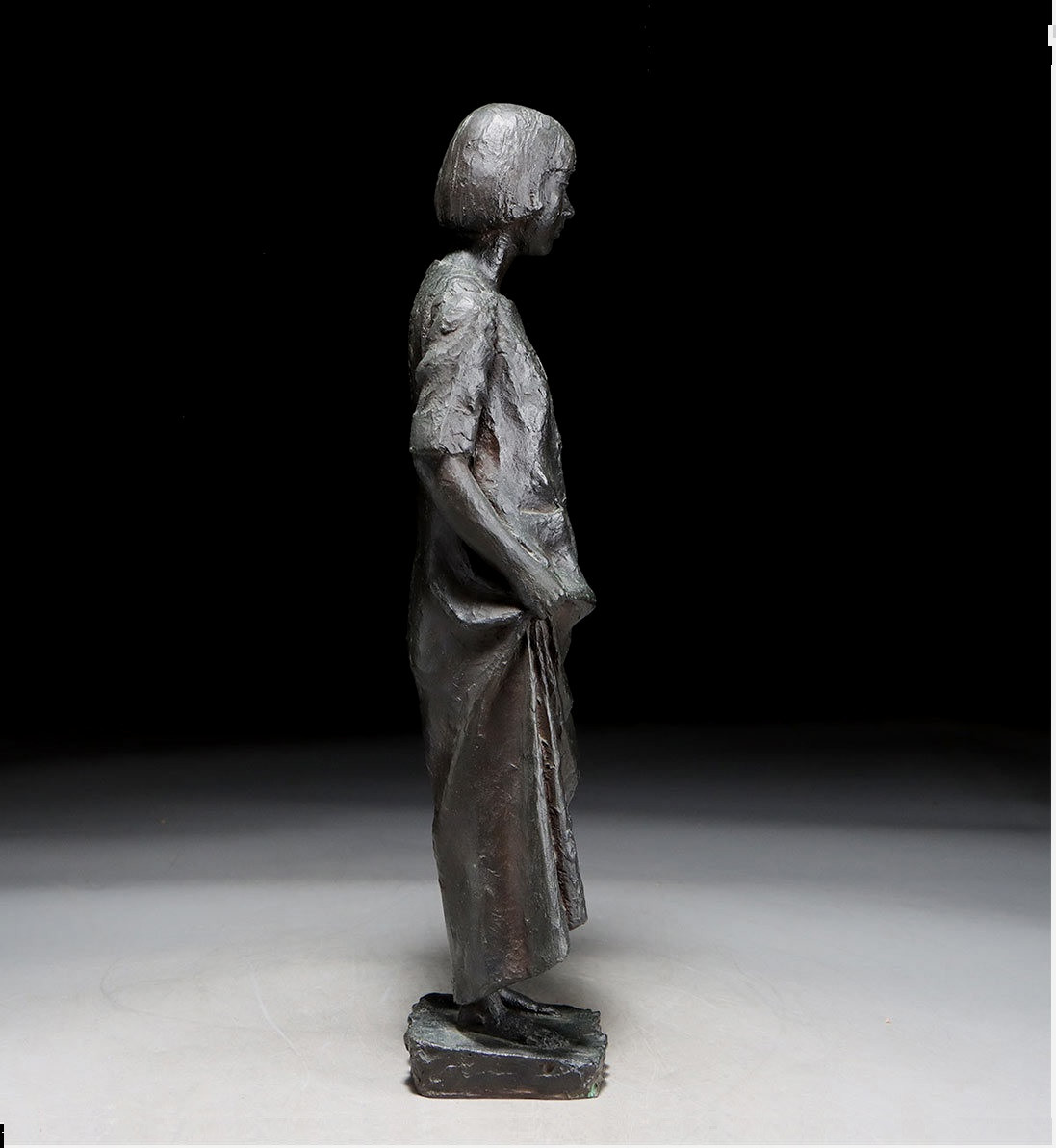 Young Girl In A Tunic - Bronze Circa 1970-80 #39-photo-4