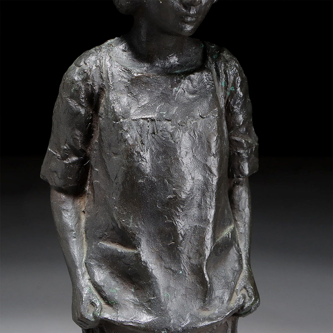 Young Girl In A Tunic - Bronze Circa 1970-80 #39-photo-3