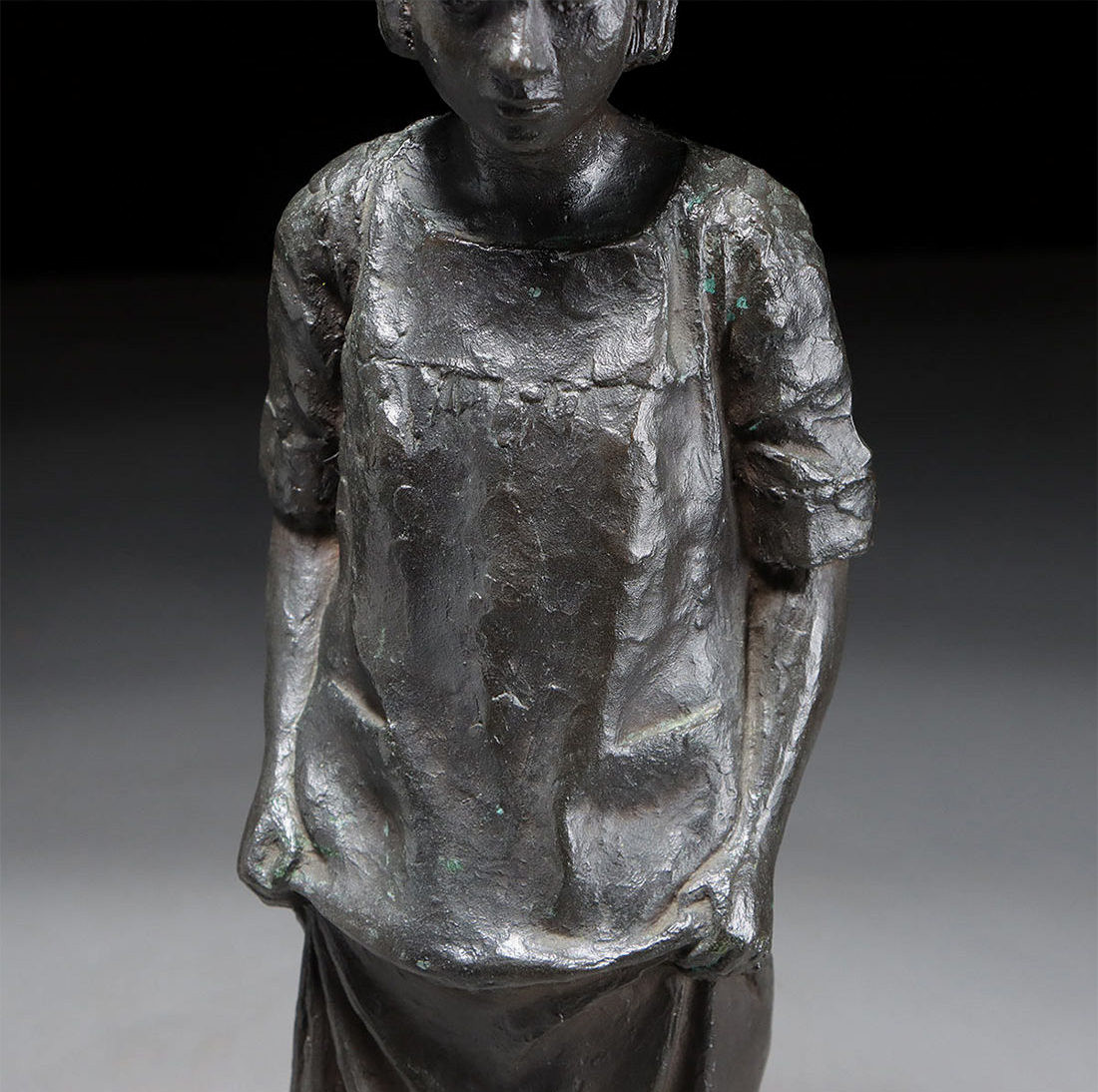 Young Girl In A Tunic - Bronze Circa 1970-80 #39-photo-4