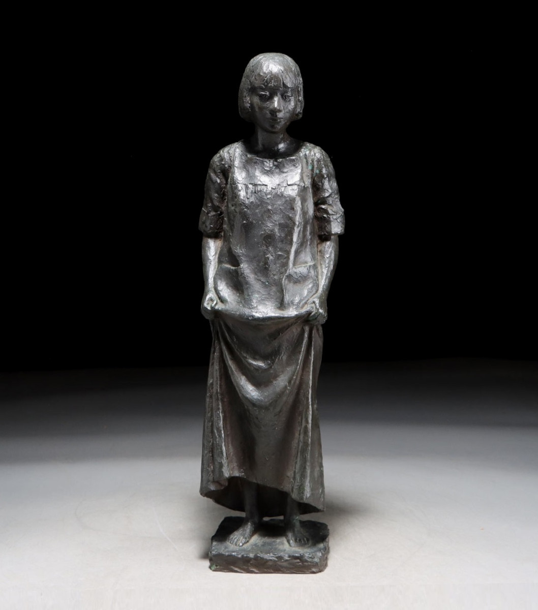 Young Girl In A Tunic - Bronze Circa 1970-80 #39