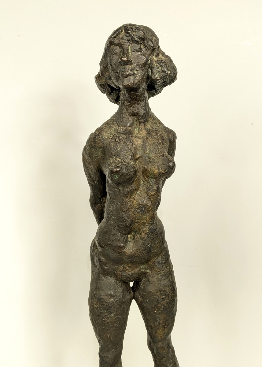 Nude, Dented, And Smiling - Bronze 1972 By Misaki Kuichi (1920-2001) #486-photo-2