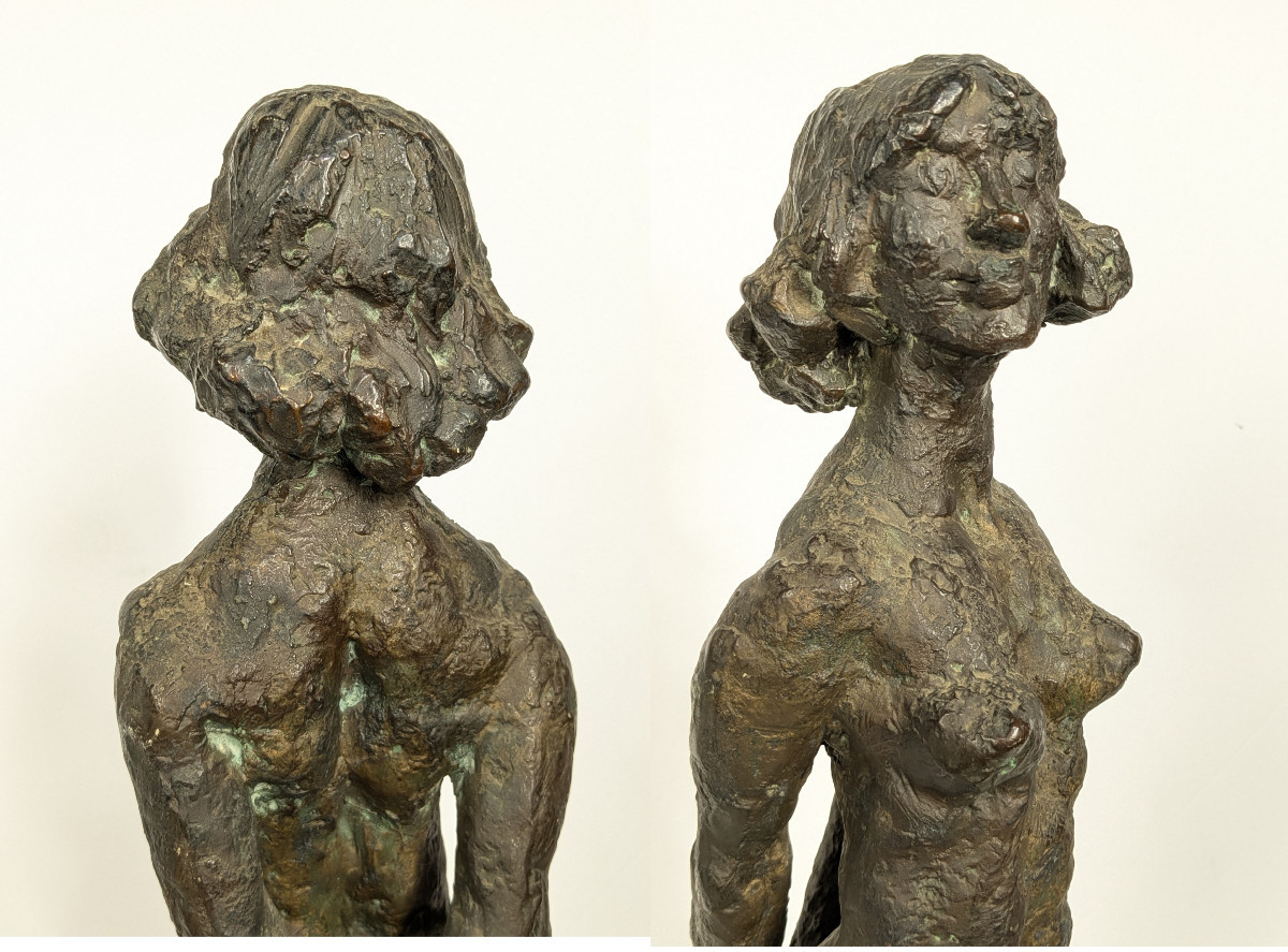 Nude, Dented, And Smiling - Bronze 1972 By Misaki Kuichi (1920-2001) #486-photo-6