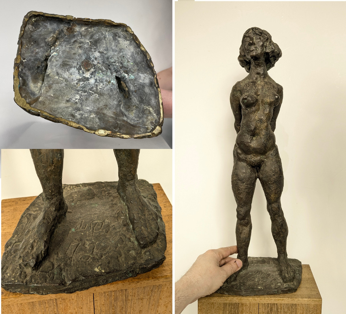 Nude, Dented, And Smiling - Bronze 1972 By Misaki Kuichi (1920-2001) #486-photo-8