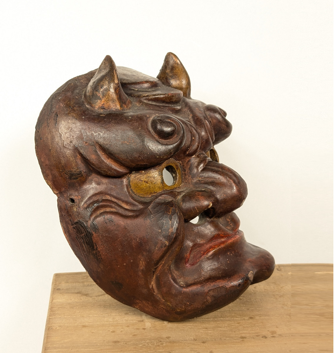 Oni Demon Mask - Japan 1930-50 #988-photo-2