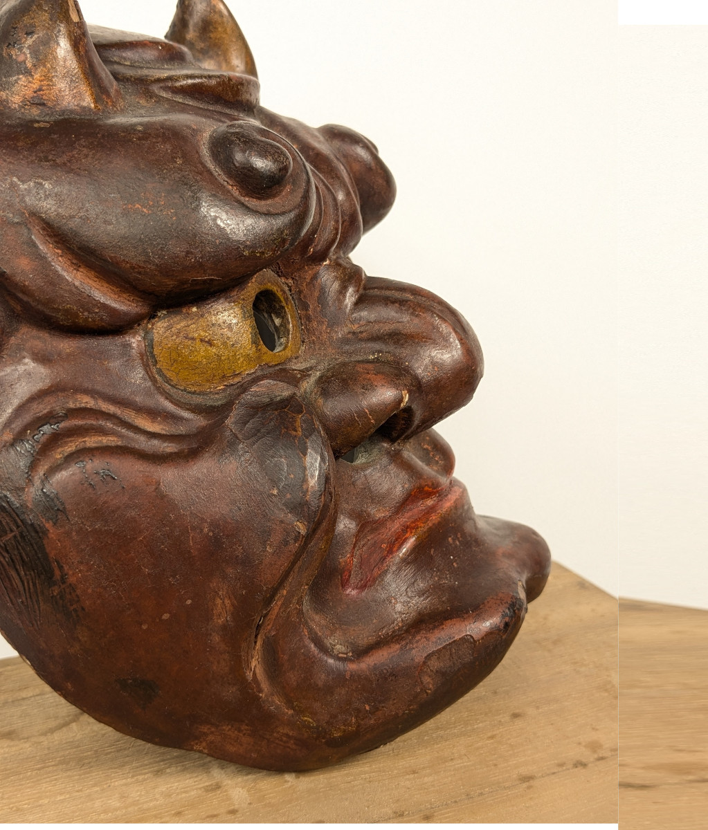Oni Demon Mask - Japan 1930-50 #988-photo-4