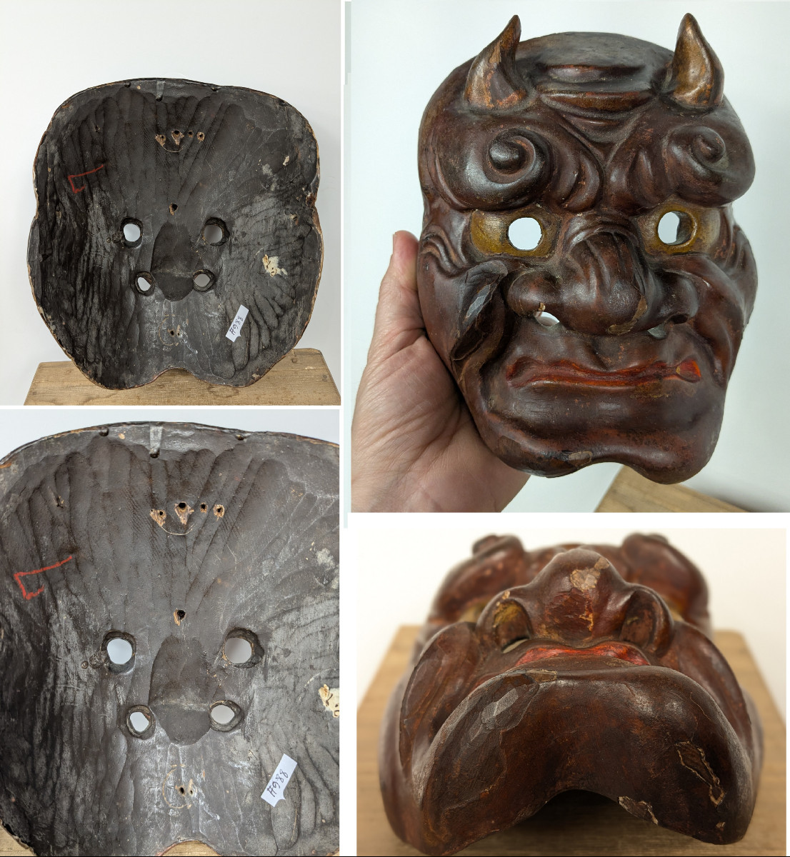 Oni Demon Mask - Japan 1930-50 #988-photo-8