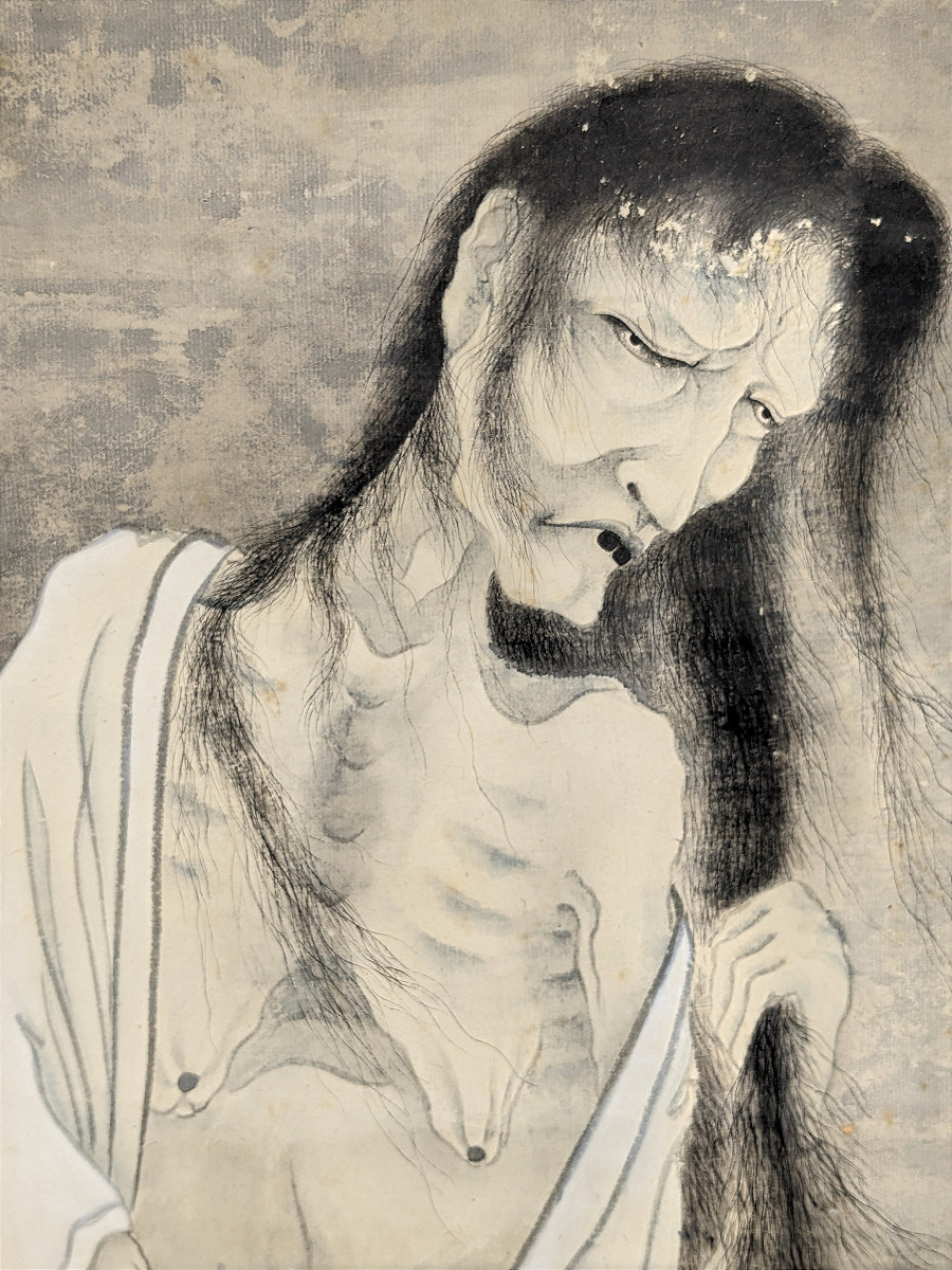 Un fantôme japonais -  Yūrei - gouache et encre - ére Meiji circa 1880-1900 #98-photo-4