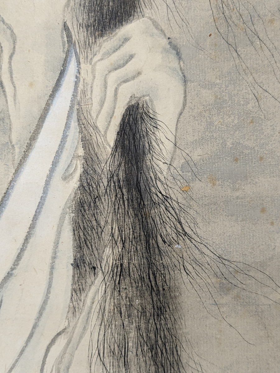 Un fantôme japonais -  Yūrei - gouache et encre - ére Meiji circa 1880-1900 #98-photo-4