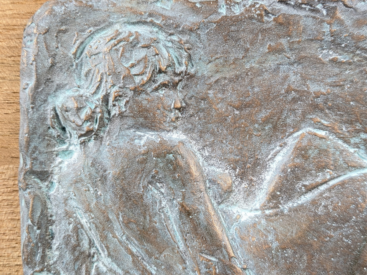 nu allongé relief bronze par Hiroshi Nagai - circa 1980 #235-photo-4