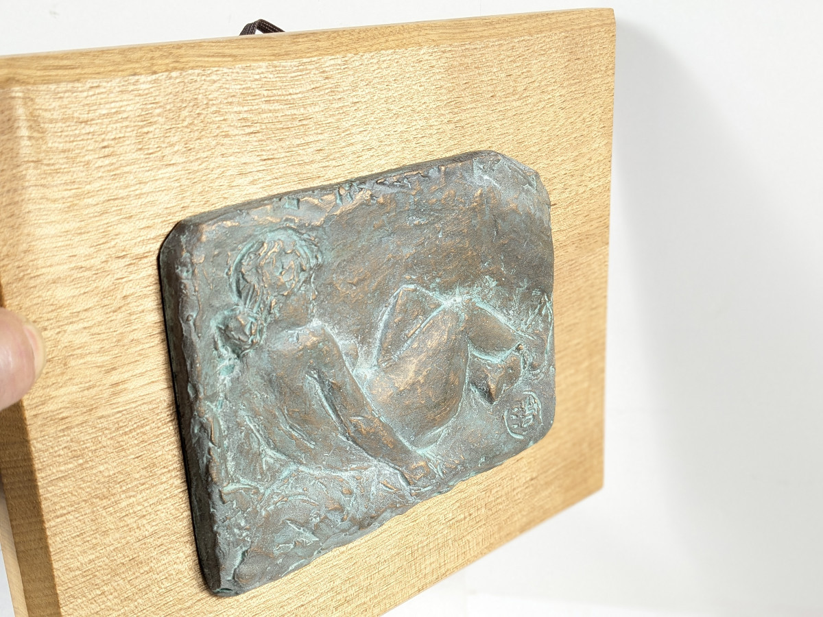 nu allongé relief bronze par Hiroshi Nagai - circa 1980 #235-photo-3