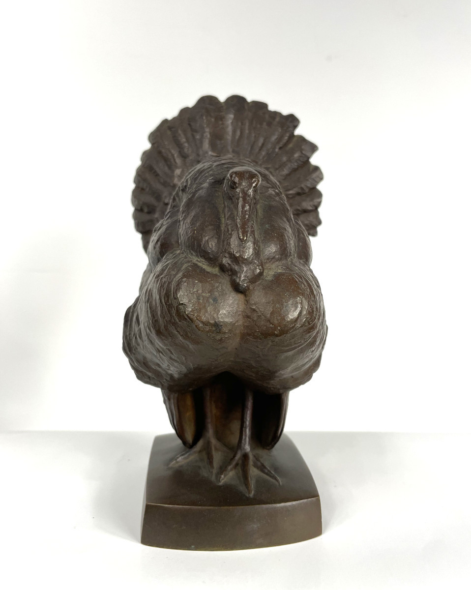 Un dindon sauvage - bronze circa 1950-60 #466-photo-3