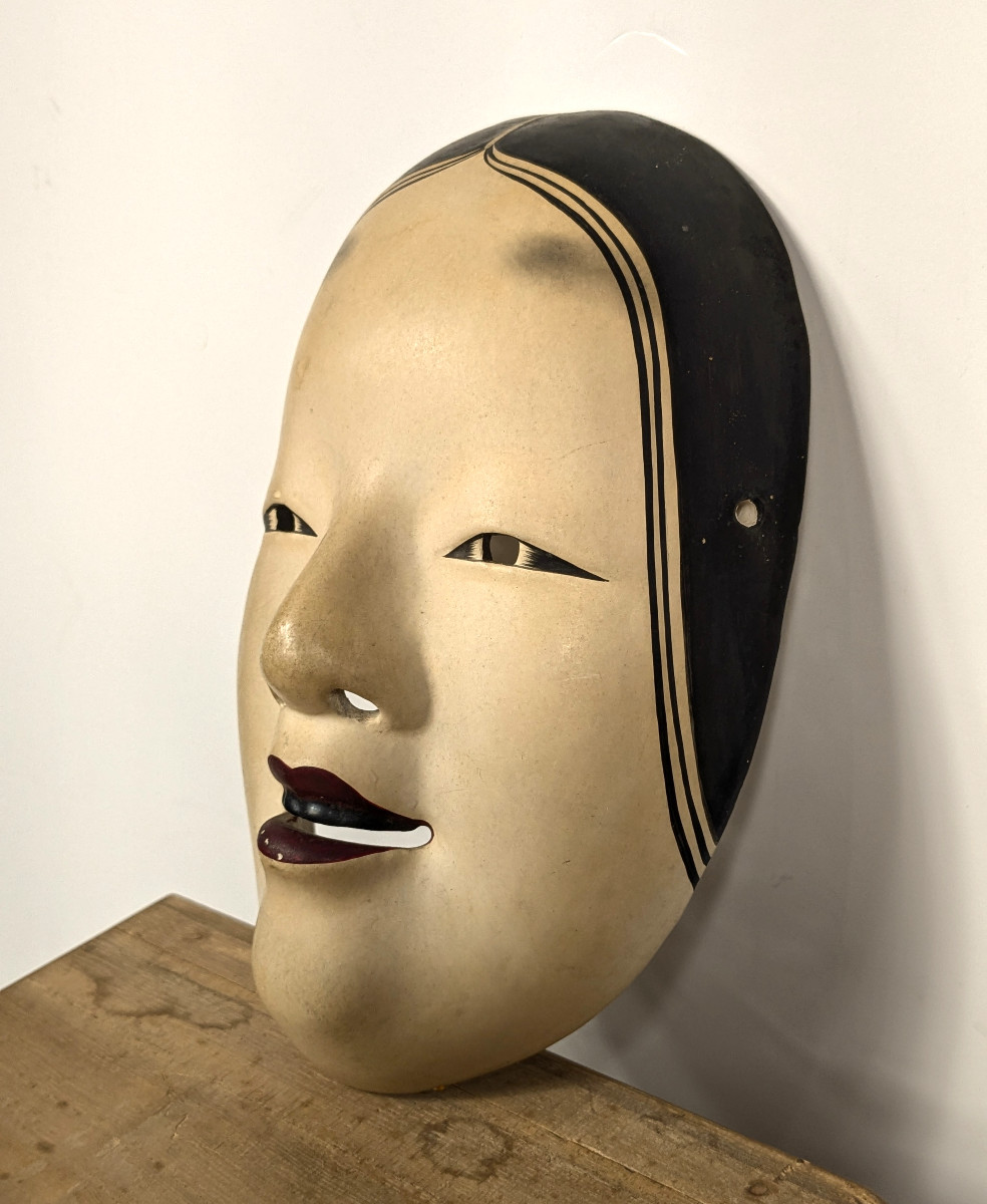 Masque Noh - ko-omote en terre cuite - travail 1930-50 #993-photo-3