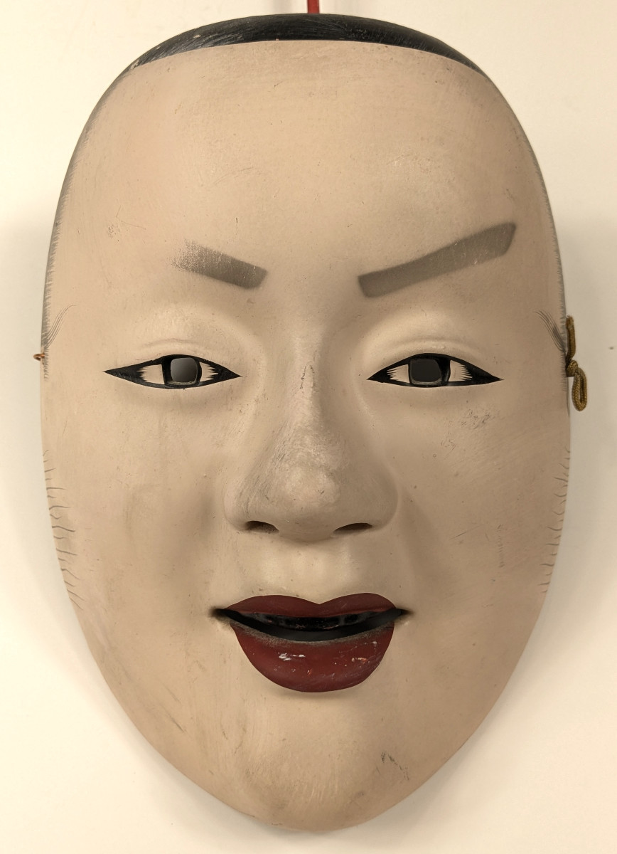 Masque de jeune homme théâtre Noh - terre cuite - travail 1930-50 #996-photo-2