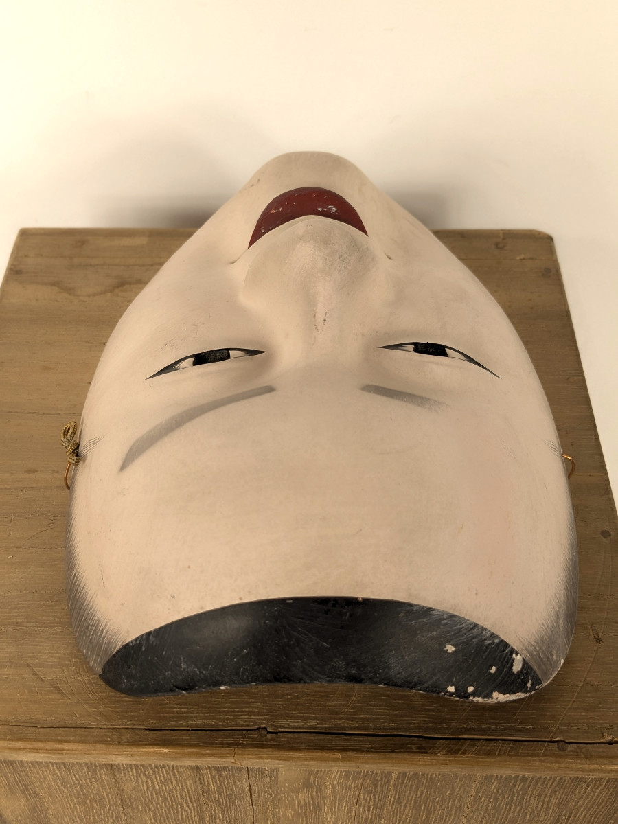 Masque de jeune homme théâtre Noh - terre cuite - travail 1930-50 #996-photo-1