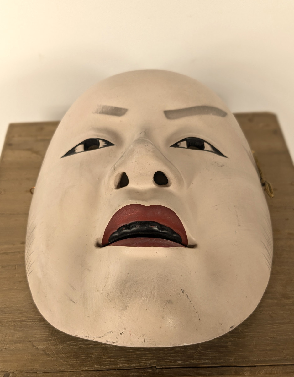 Masque de jeune homme théâtre Noh - terre cuite - travail 1930-50 #996-photo-3