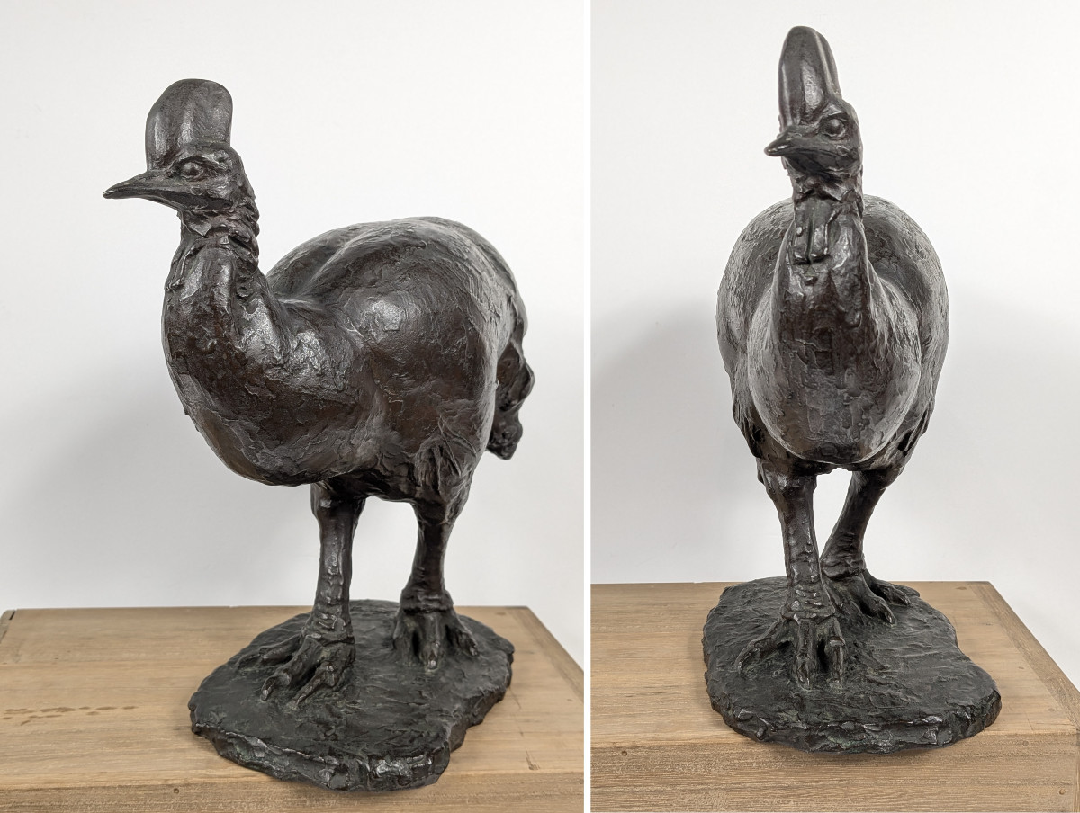 A Cassowary - Bronze By Yoshiki Hasegawa 1892 - 1974 #21-photo-2