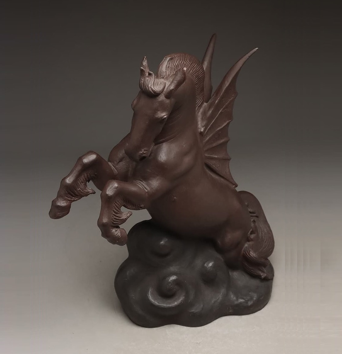 Art Deco Hippogriff In Bronze Circa 1930 - Uichi Ogura 1881-1962 #592-photo-3