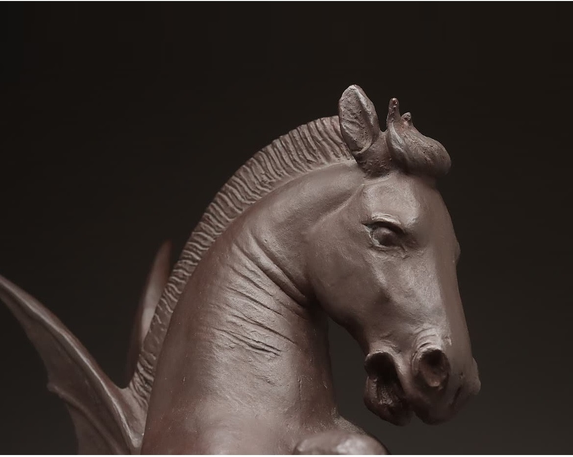 Art Deco Hippogriff In Bronze Circa 1930 - Uichi Ogura 1881-1962 #592-photo-4