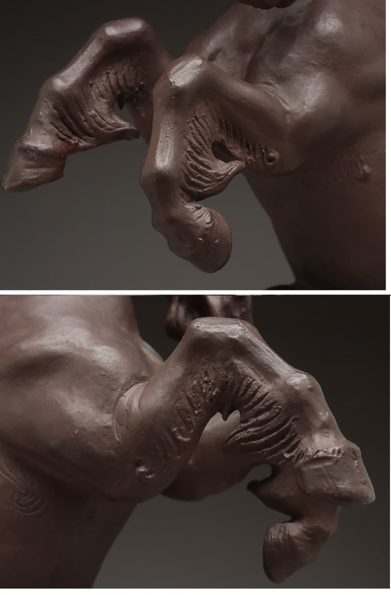 Art Deco Hippogriff In Bronze Circa 1930 - Uichi Ogura 1881-1962 #592-photo-6