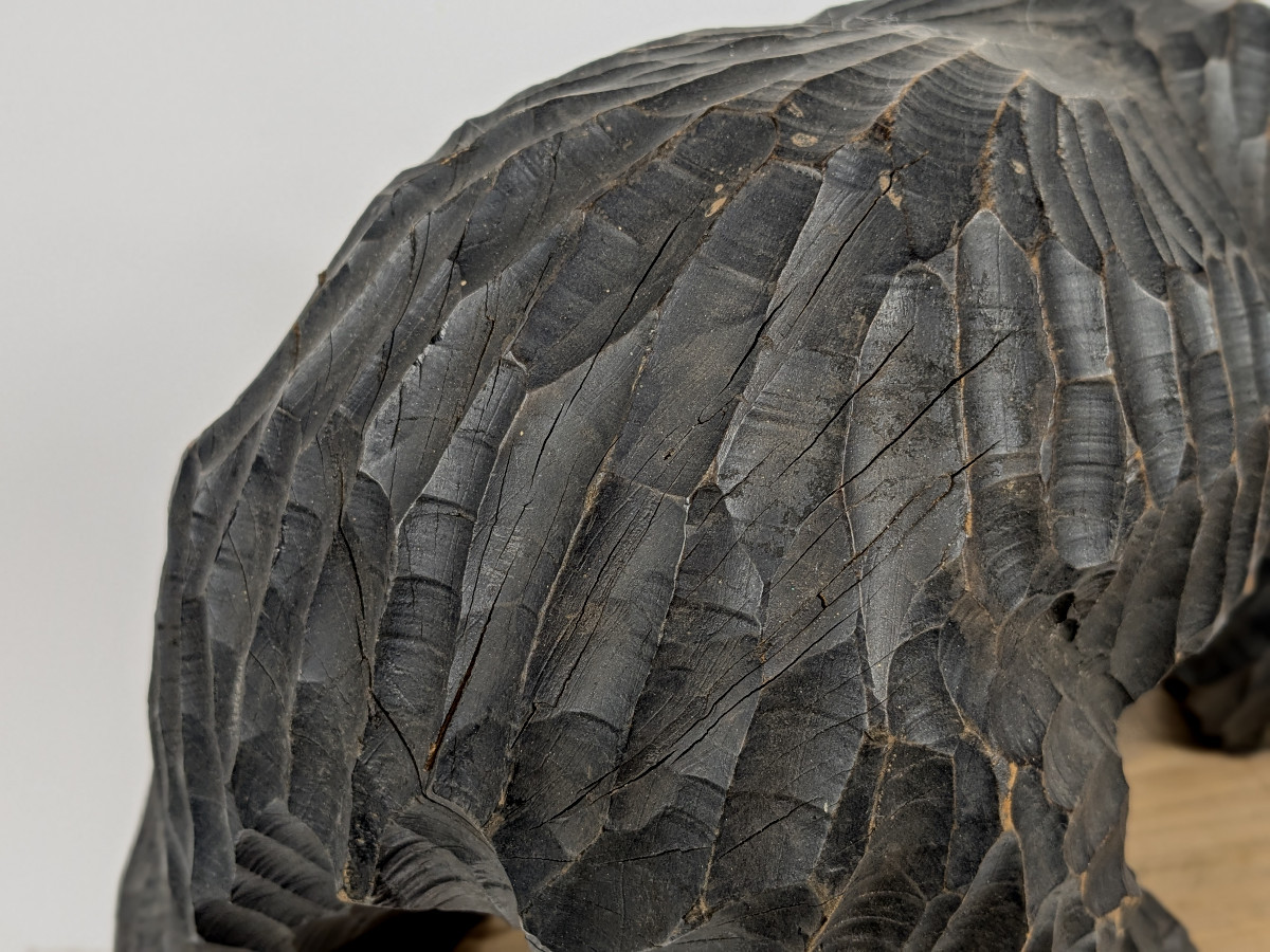 Ours grognant, bois sculpté Ainou Japon circa 1950-60 #ham1024-3-photo-5