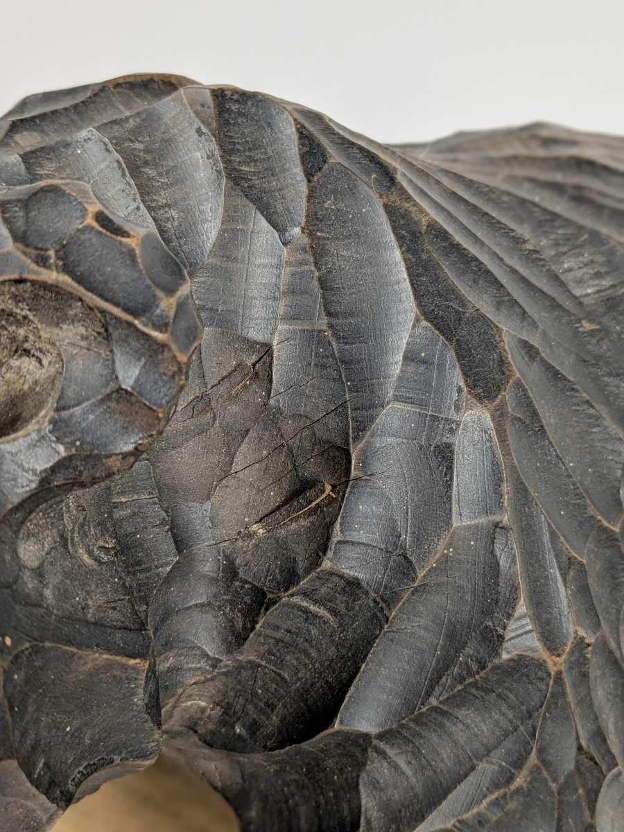 Ours grognant, bois sculpté Ainou Japon circa 1950-60 #ham1024-3-photo-6