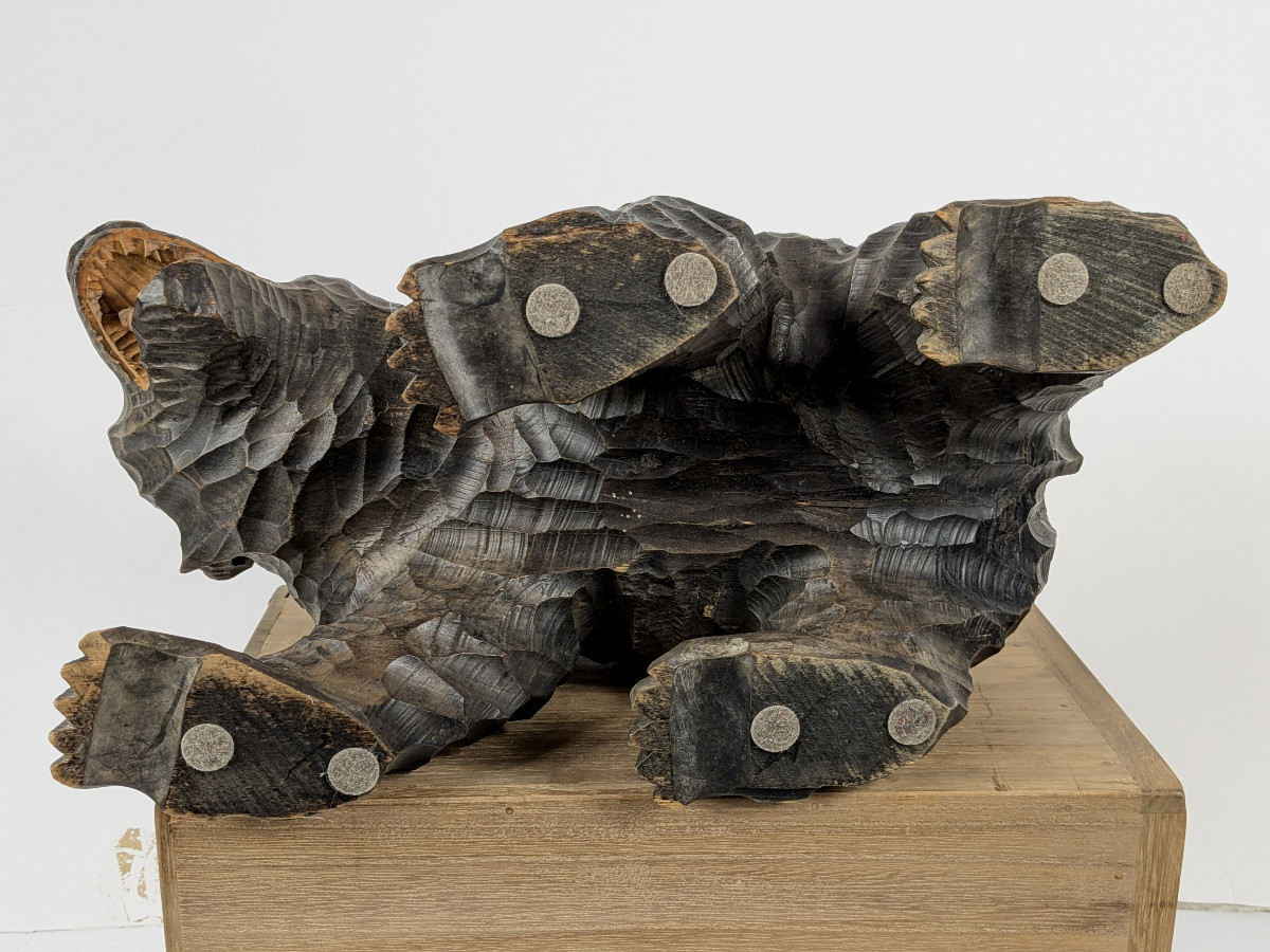 Ours grognant, bois sculpté Ainou Japon circa 1950-60 #ham1024-3-photo-7