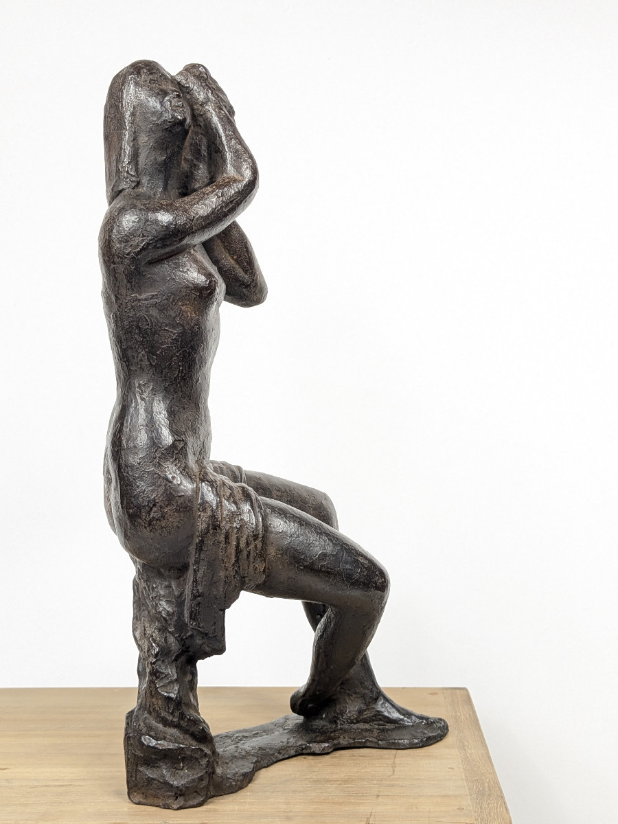 Nude With Grapes - Bronze Circa 1950-60 By Yuichi Yamamoto (1899-1987) #19-photo-5