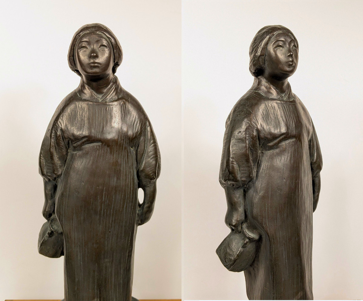 Seibo Kitamura - Flowerbed Maintenance - Bronze Circa 1920 #399-photo-1