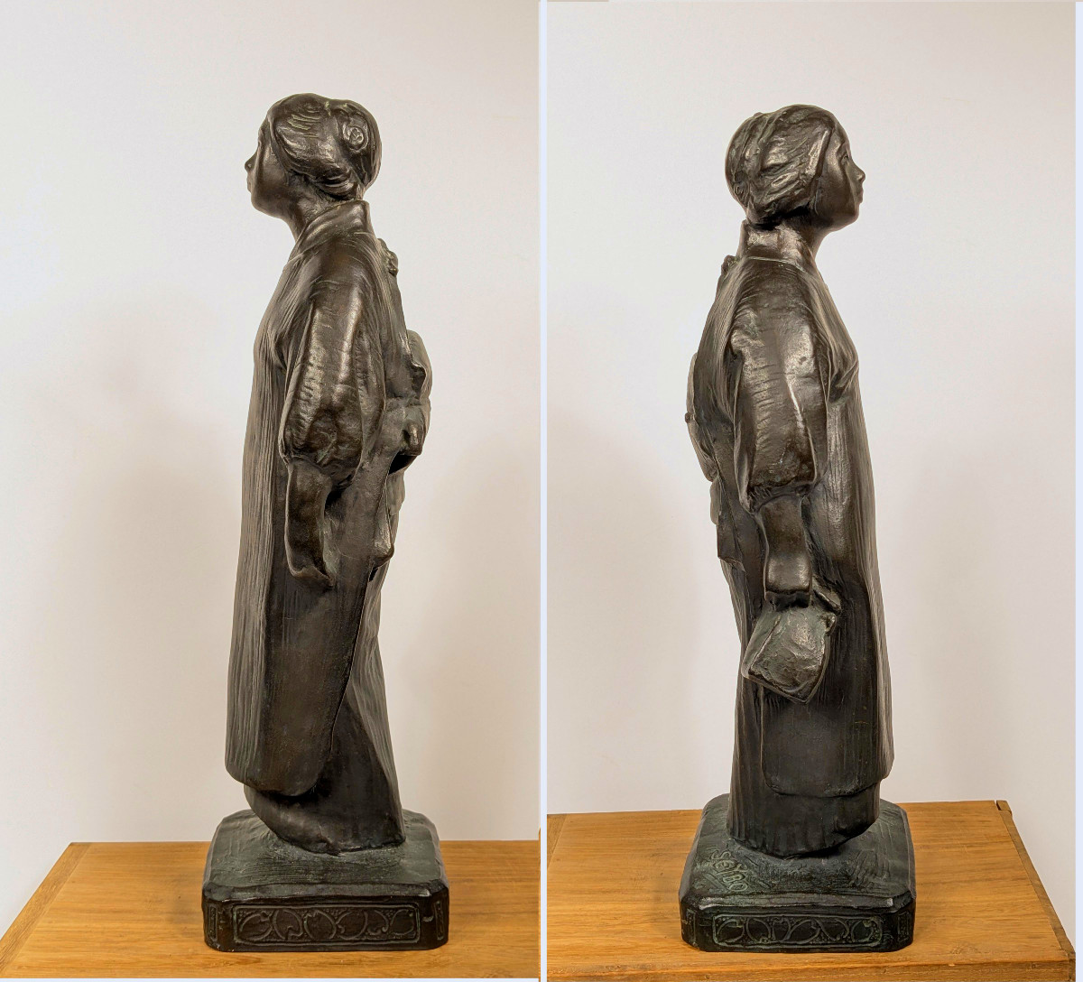 Seibo Kitamura - Flowerbed Maintenance - Bronze Circa 1920 #399-photo-2