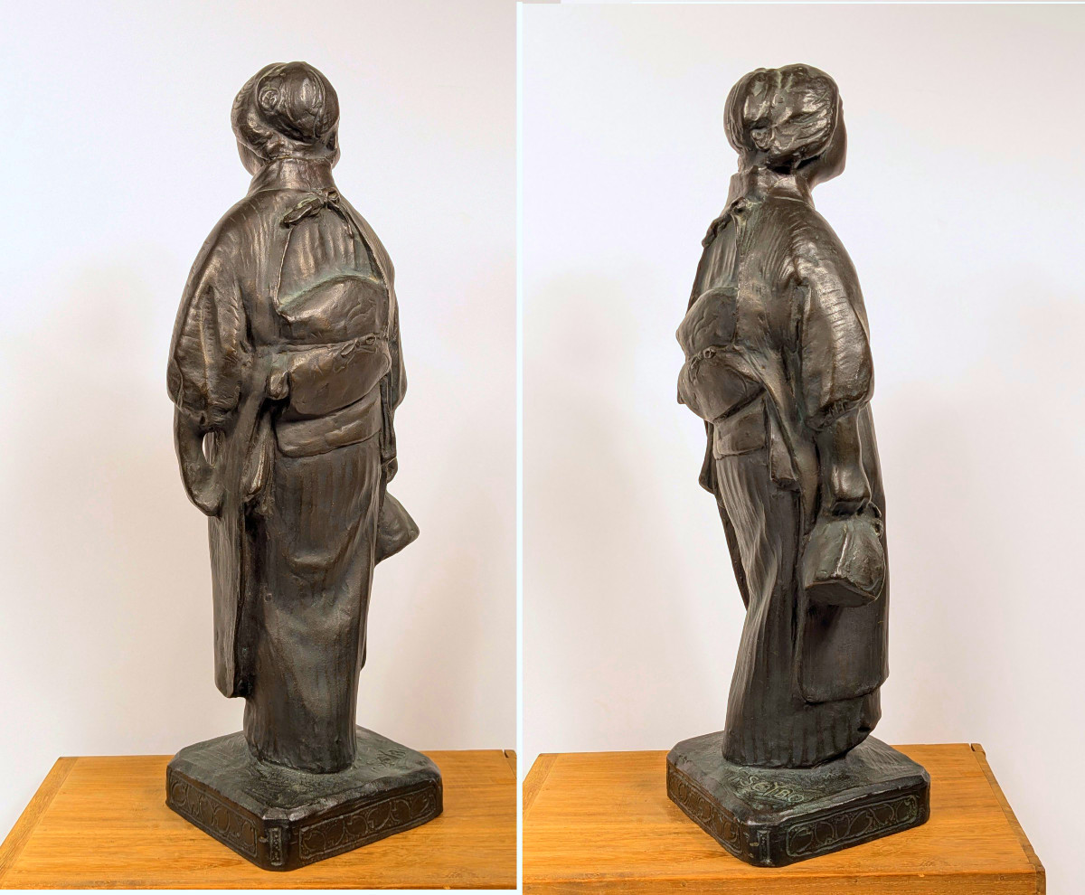 Seibo Kitamura - Flowerbed Maintenance - Bronze Circa 1920 #399-photo-3