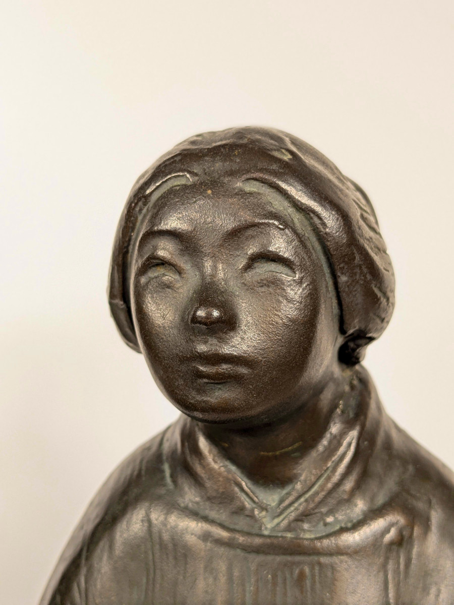 Seibo Kitamura - Flowerbed Maintenance - Bronze Circa 1920 #399-photo-7