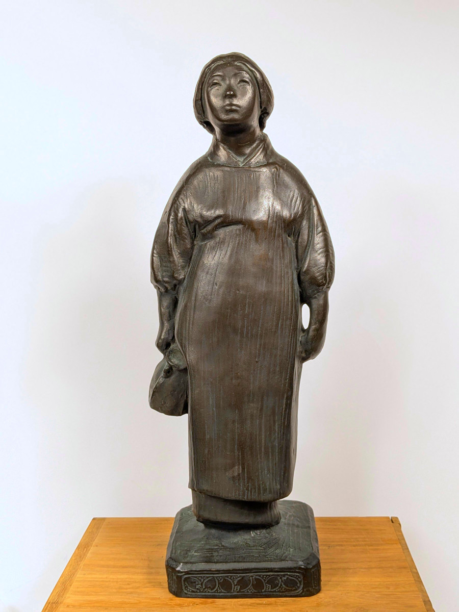 Seibo Kitamura - Flowerbed Maintenance - Bronze Circa 1920 #399