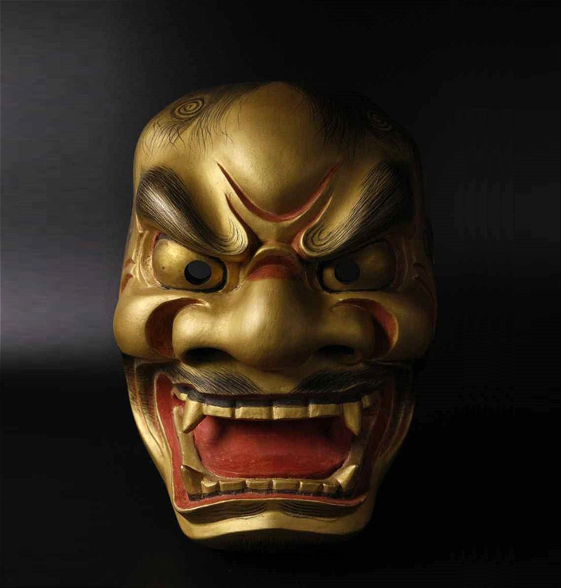 Masque du Shishiguchi - théâtre Noh - artisanat 1950-60 #50-photo-2