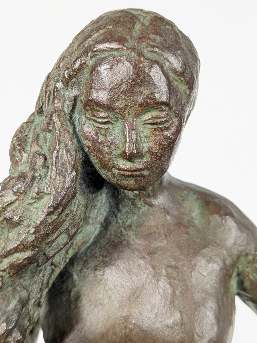 Kneeling Nude - Bronze By Takashi Sugimura 1922-2004 #936-photo-4