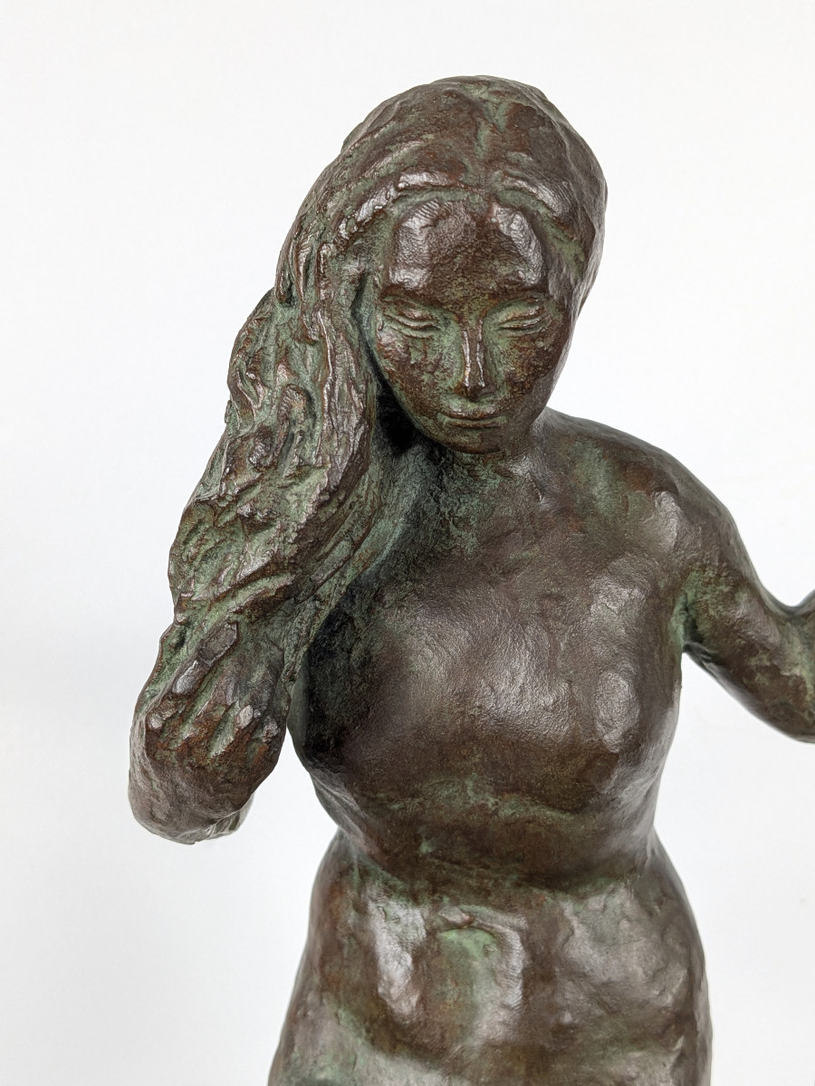 Kneeling Nude - Bronze By Takashi Sugimura 1922-2004 #936-photo-3