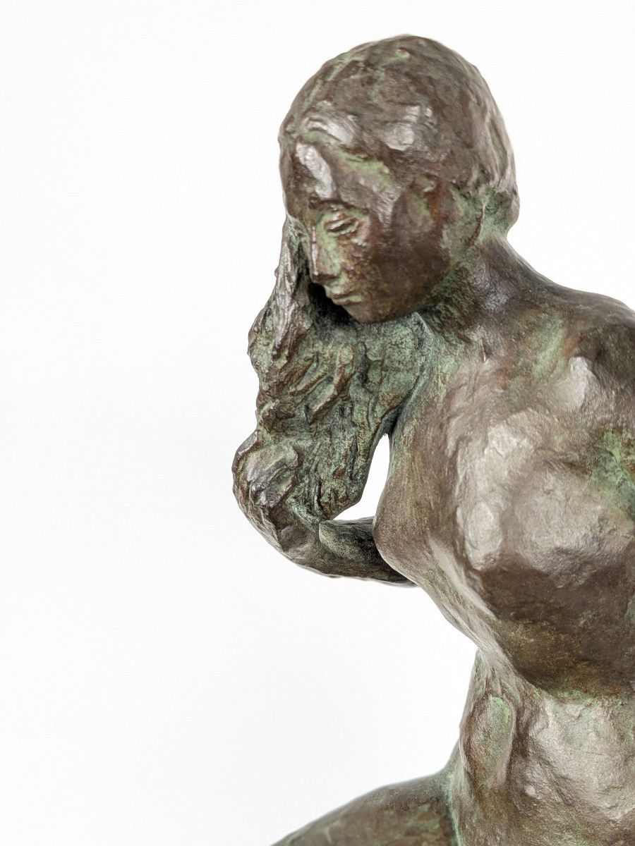 Kneeling Nude - Bronze By Takashi Sugimura 1922-2004 #936-photo-5
