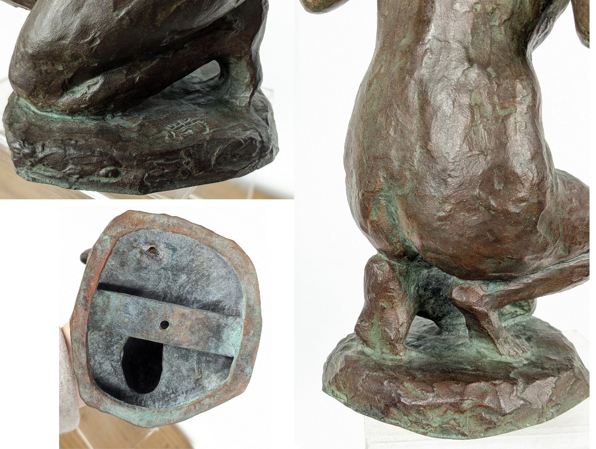 Kneeling Nude - Bronze By Takashi Sugimura 1922-2004 #936-photo-8