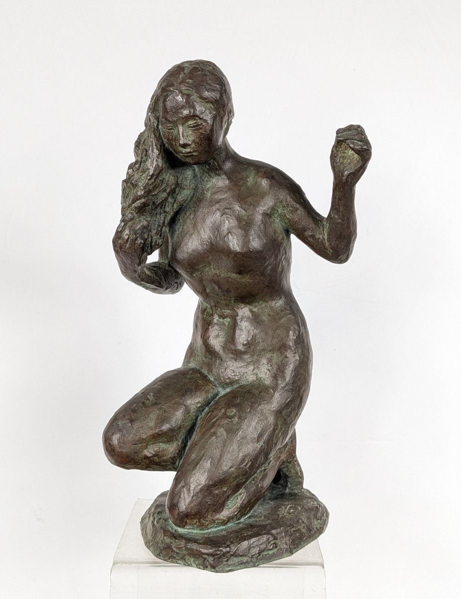 Kneeling Nude - Bronze By Takashi Sugimura 1922-2004 #936
