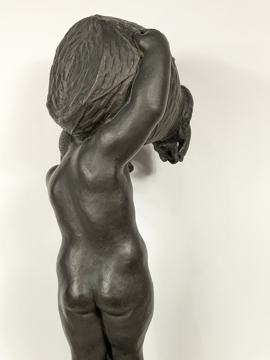L'enfant aux poissons - bronze 58cm  Art deco circa 1930 - #373-photo-5
