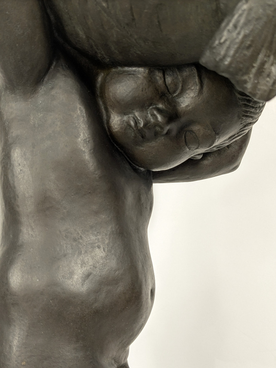 L'enfant aux poissons - bronze 58cm  Art deco circa 1930 - #373-photo-4