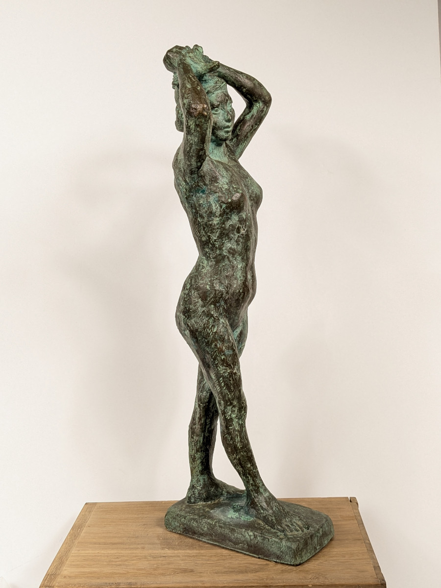 Nude With Raised Arms, Circa 1950-60 - Bronze 53cm - Shigeru Kinoshita 1908-1988 #47-photo-2